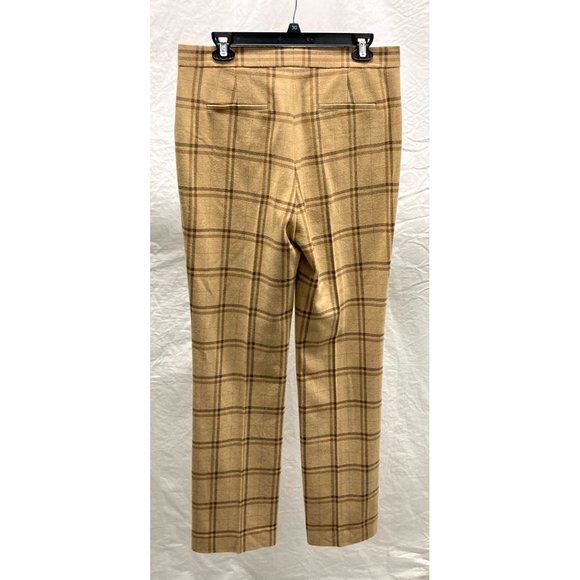 NEW Ralph Lauren Purple Label Tan Plaid Flannel Dress Pants 10 - Picture 2 of 4